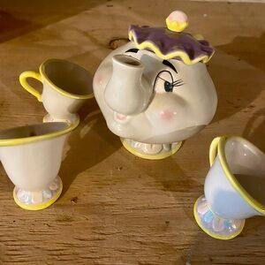 Vintage Disney Beauty and the Beast Complete Tea Set!